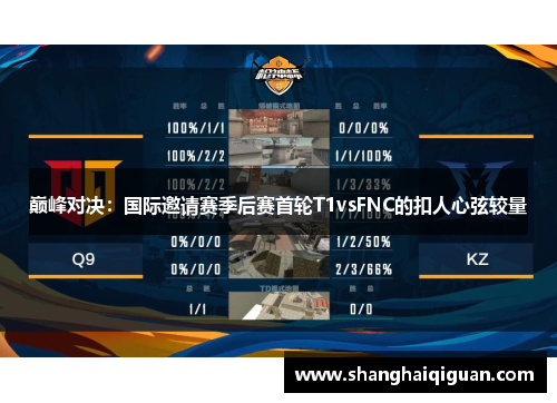 巅峰对决：国际邀请赛季后赛首轮T1vsFNC的扣人心弦较量